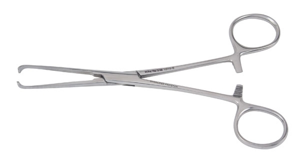 Forceps Tissue Forceps Vantage® Allis 6 Inch Length Floor / Office Grade Pakistani Stainless Steel NonSterile Locking Finger Ring Handle Curved 4 X 5 Teeth by Integra York PA, Inc. (Miltex)  ID V916-6